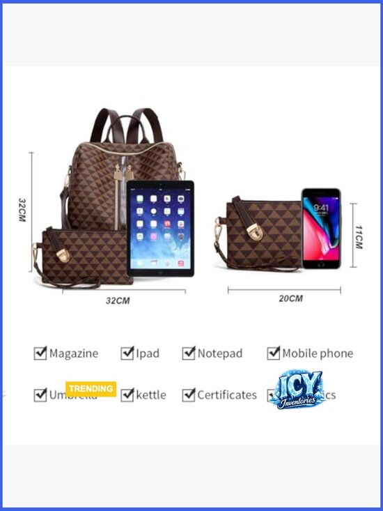 PU Leather Convertible Backpack Purse with Wallet, Travel Satchel main image 2